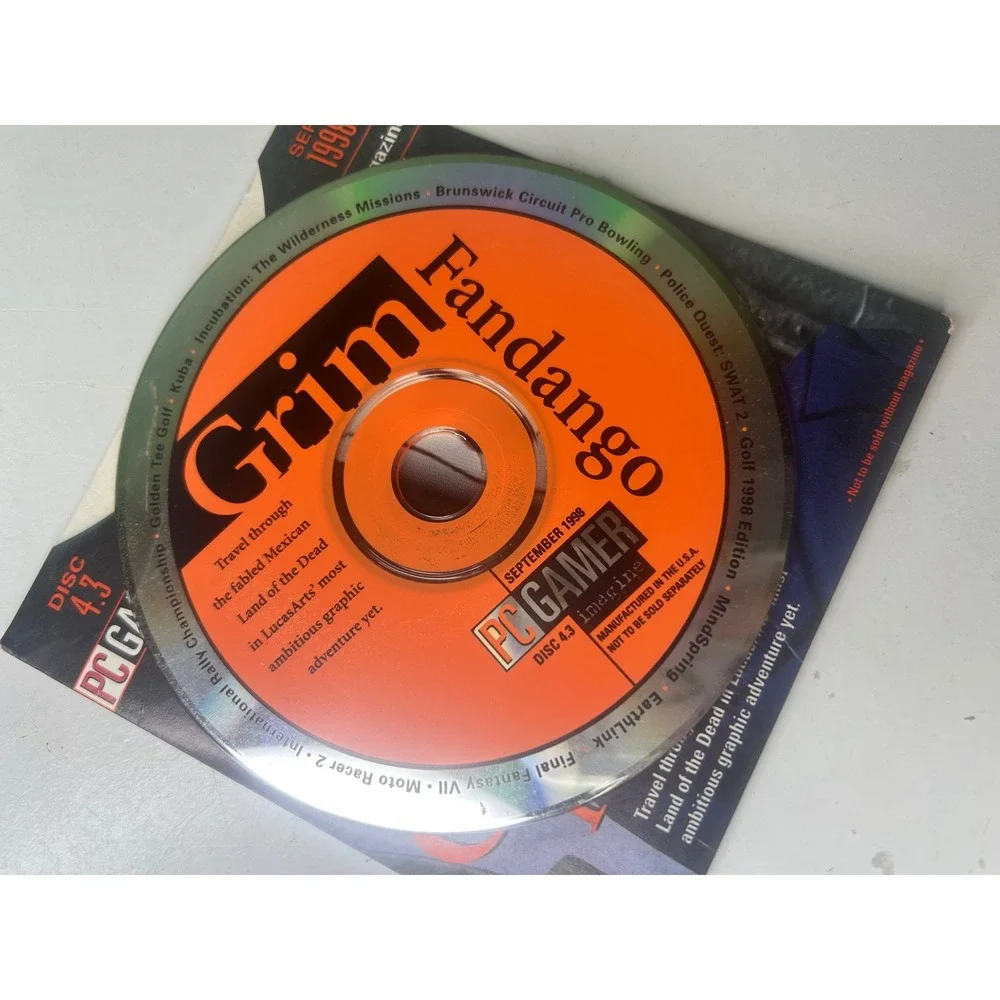 PC Gamer Disc 4.3 Sept 1998 Grim Fandango Final Fantasy VII Demos Vintage CD-ROM